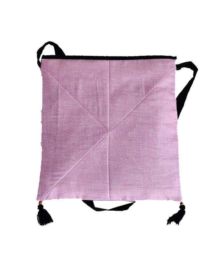 Light purple hand embroidery cotton sling bag