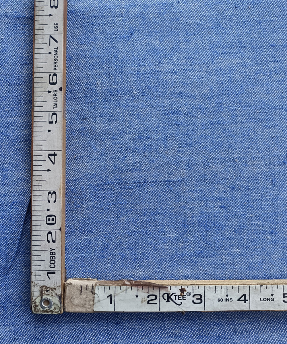 2.5m Blue white twill weave handspun handwoven cotton kurta material