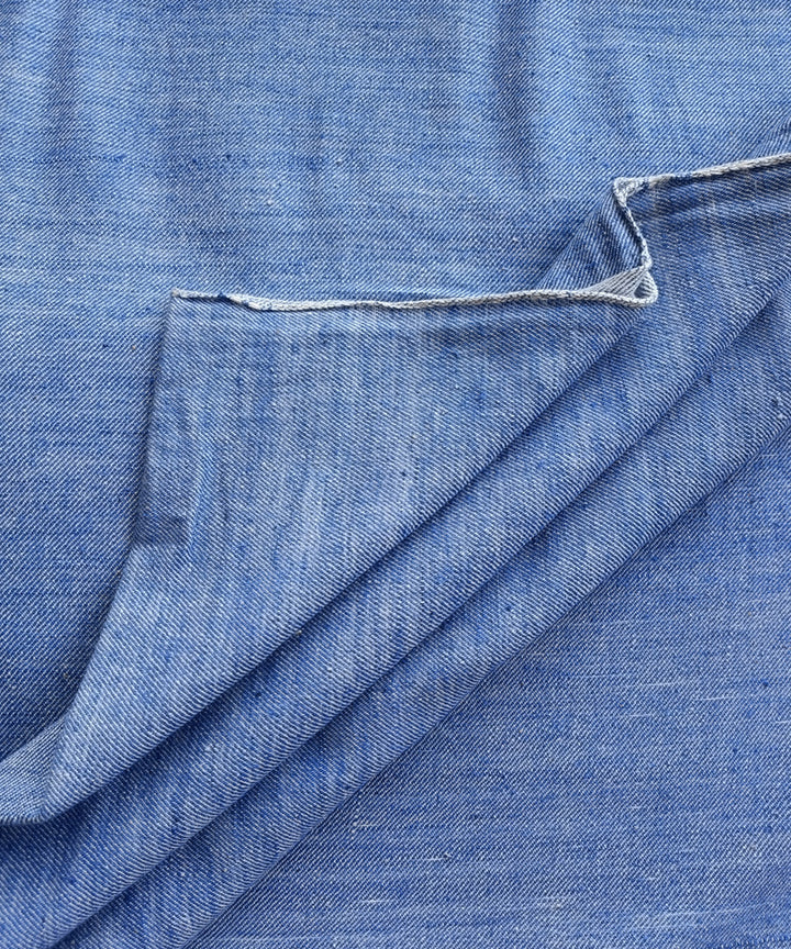 2.5m Blue white twill weave handspun handwoven cotton kurta material
