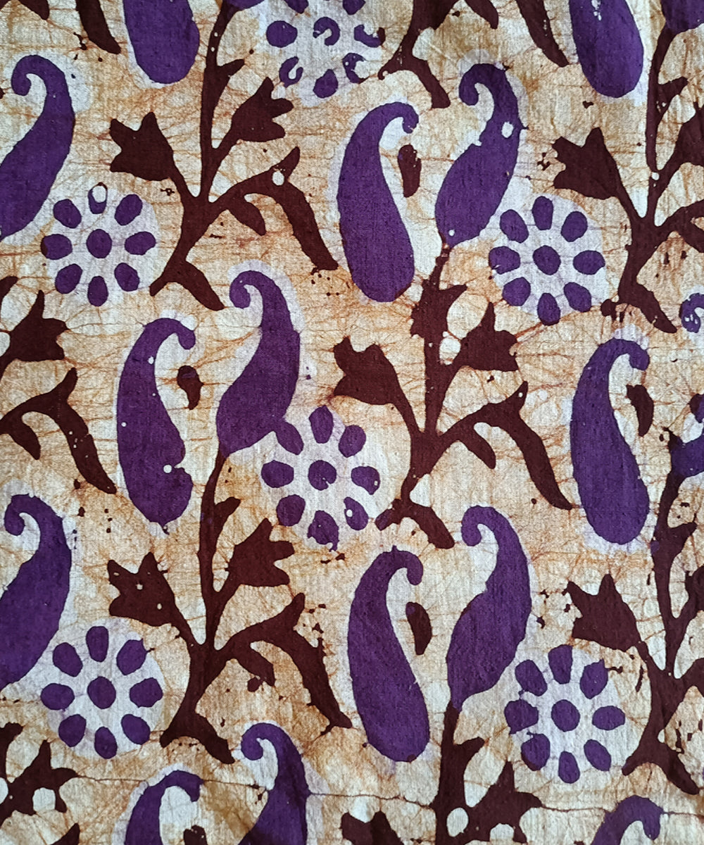 3pc Purple handspun handwoven cotton batik dress material