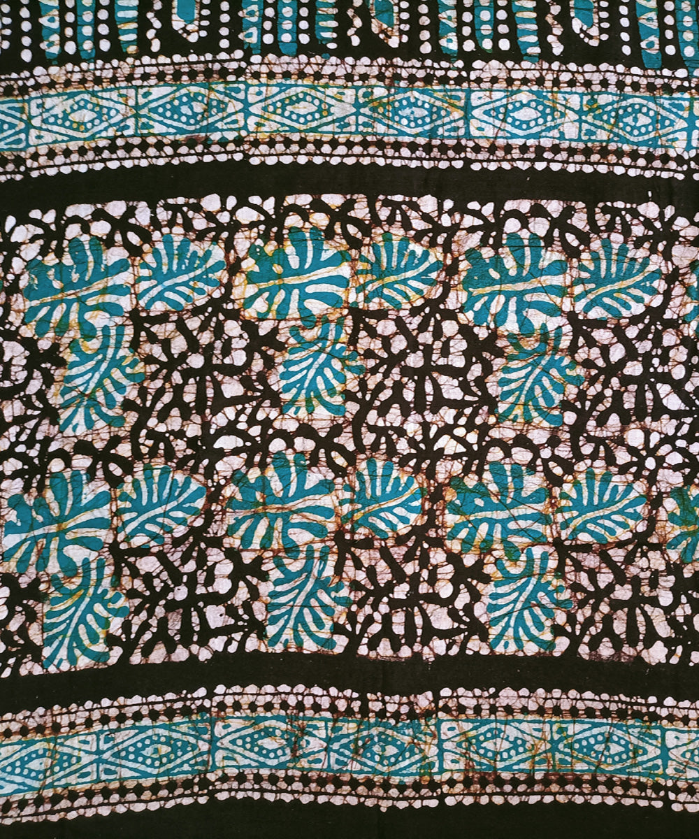 3pc Black green handspun handwoven cotton batik dress material