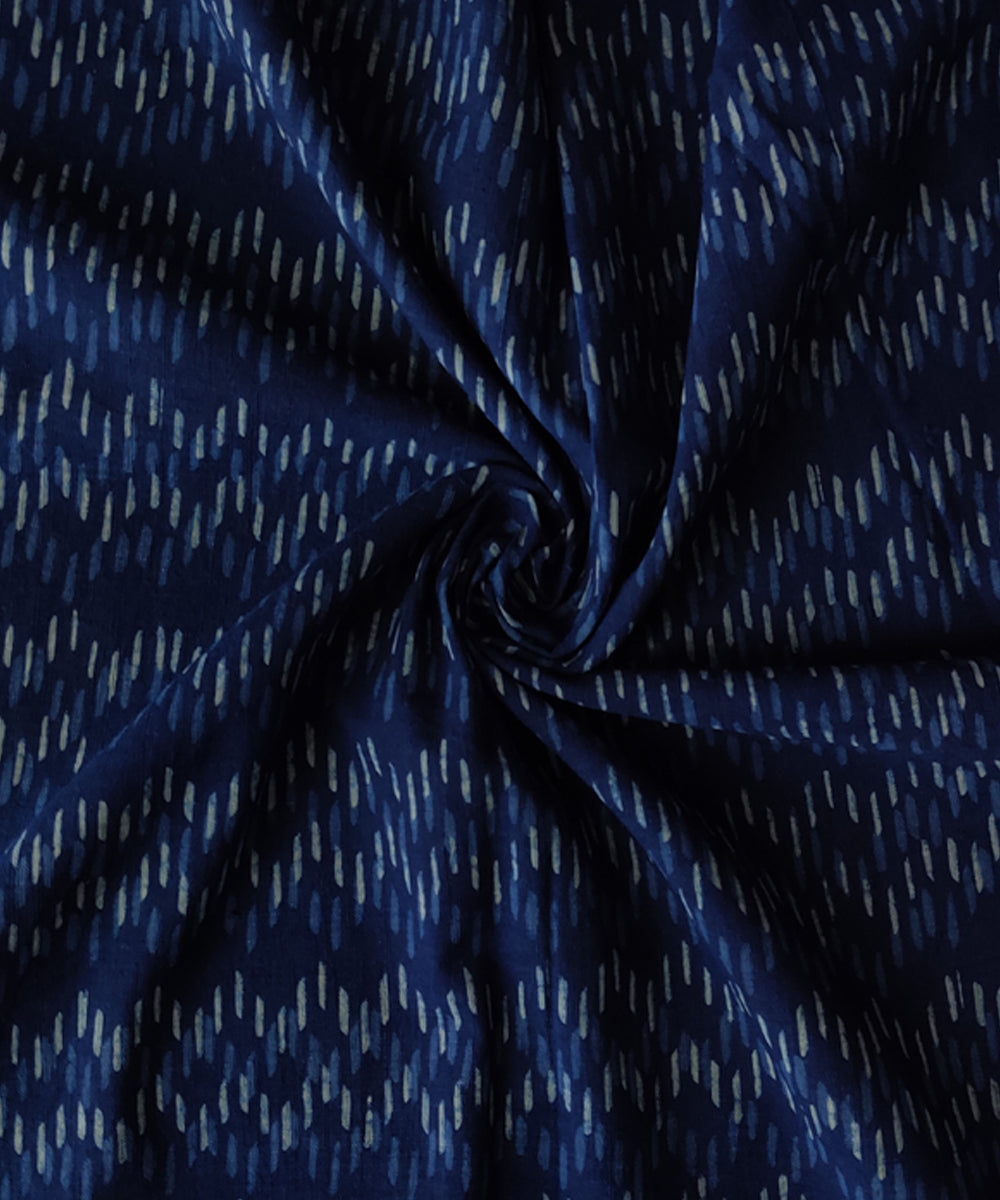 Blue hand spun hand woven cotton dabu blouse piece