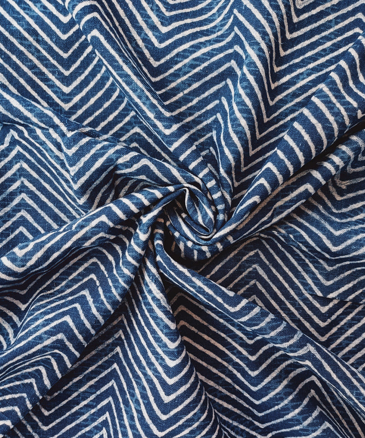 2.5m Indigo dye handspun handwoven cotton dabu print kurta material