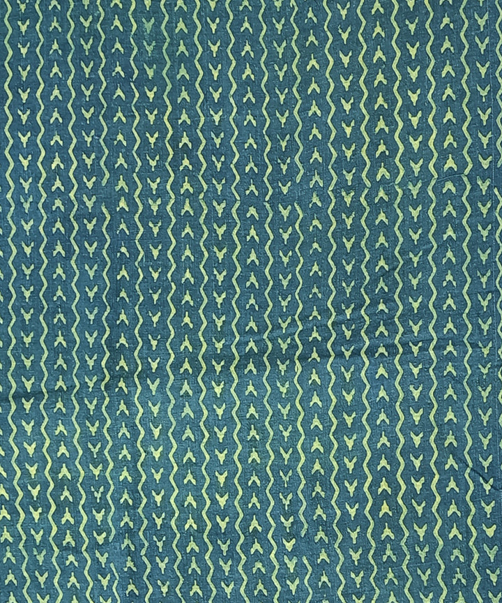 2.5m Green natural dye handspun handloom cotton dabu kurta fabric