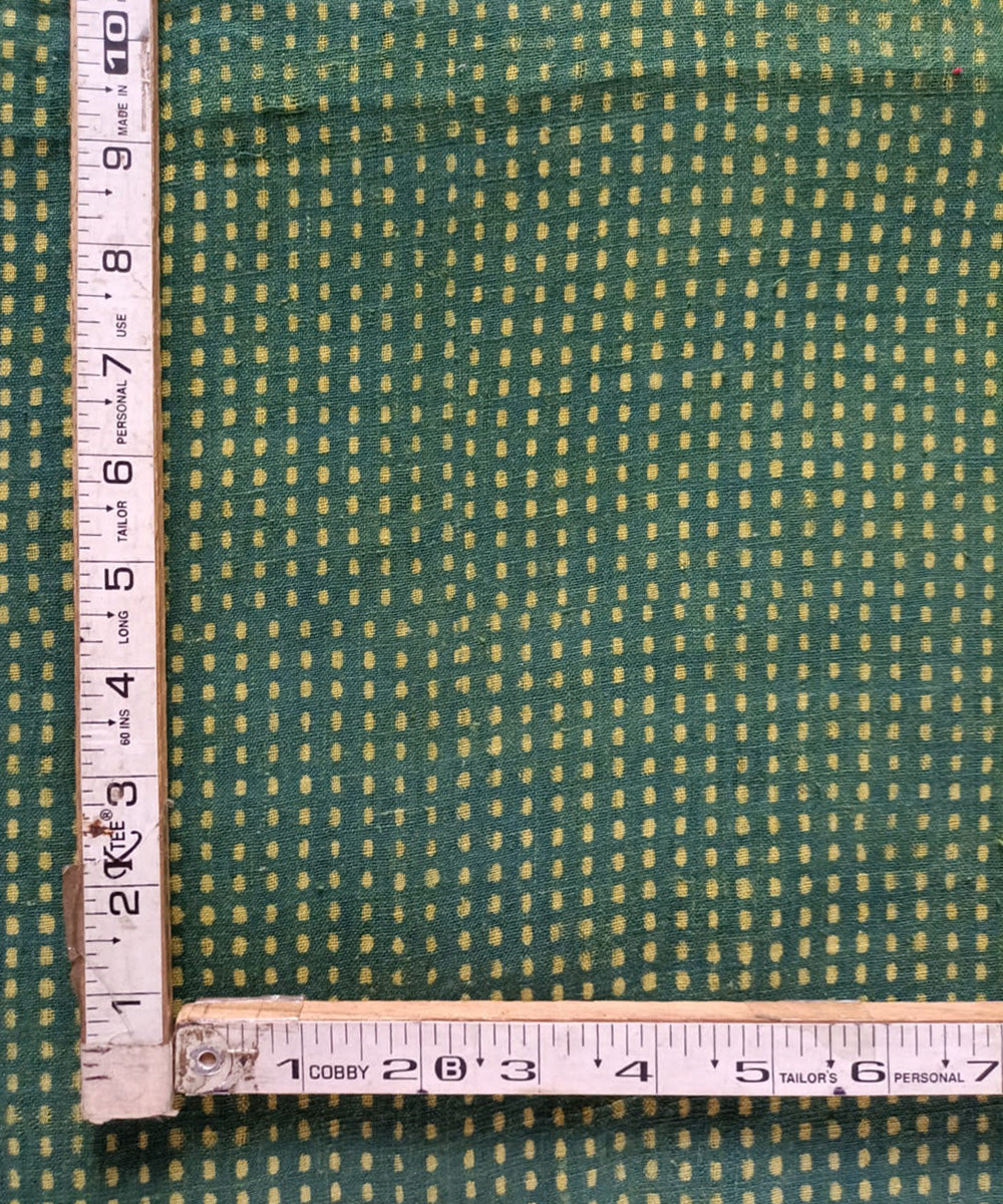 2.5m Green yellow handwoven handspun cotton dabu print kurta material