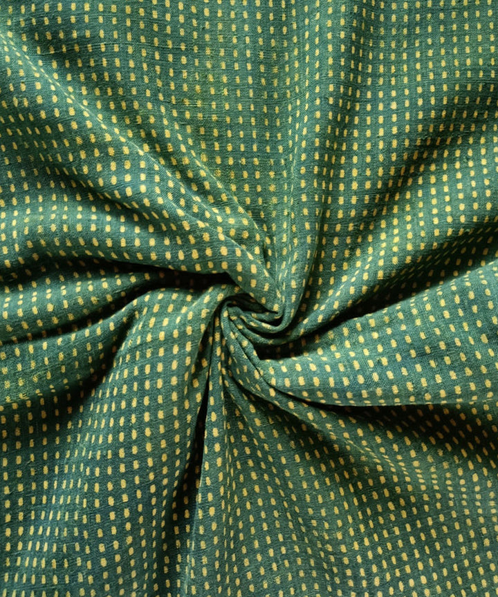 2.5m Green yellow handwoven handspun cotton dabu print kurta material