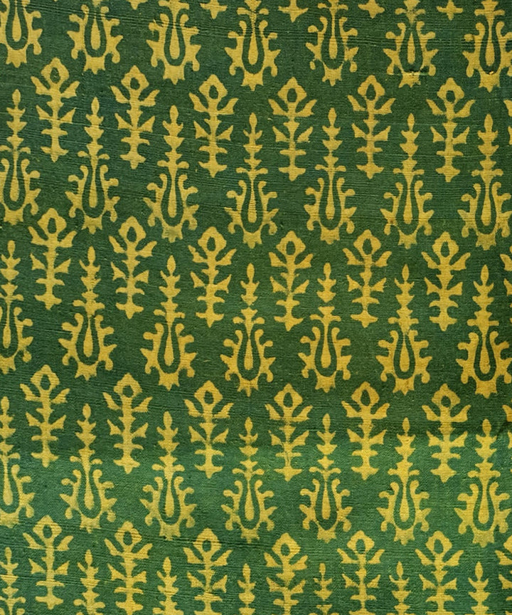 2.5m Yellow Green handspun handwoven cotton dabu print kurta material