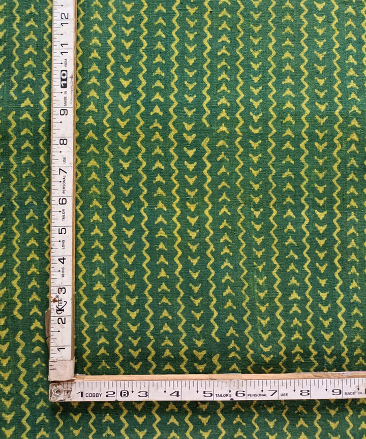 2.5m Green yellow handspun hand woven cotton dabu kurta material