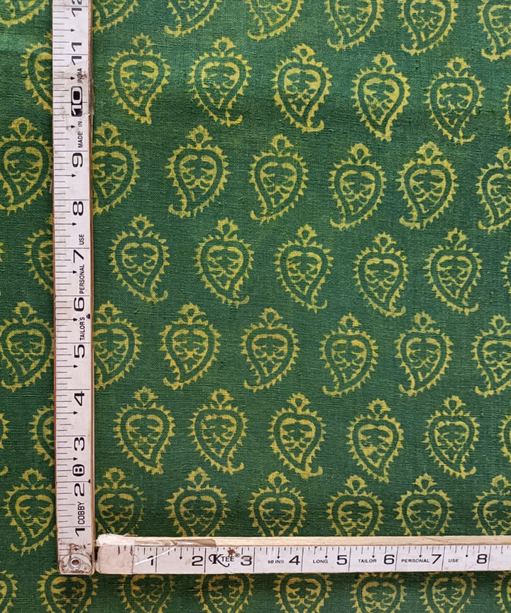 2.5m Green yellow handspun handwoven cotton dabu kurta material