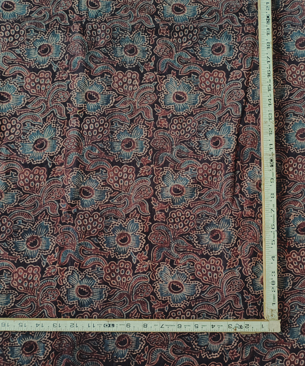 2.5m Black red handspun handwoven cotton ajrakh print kurta material