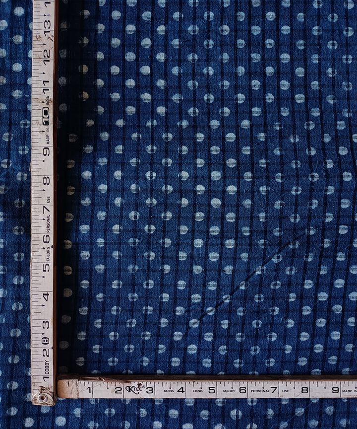 2.5m Indigo hand spun handwoven cotton dabu print kurta material