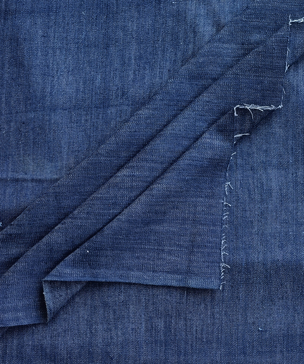 2.5 m Indigo twill weave handspun handwoven cotton kurta material