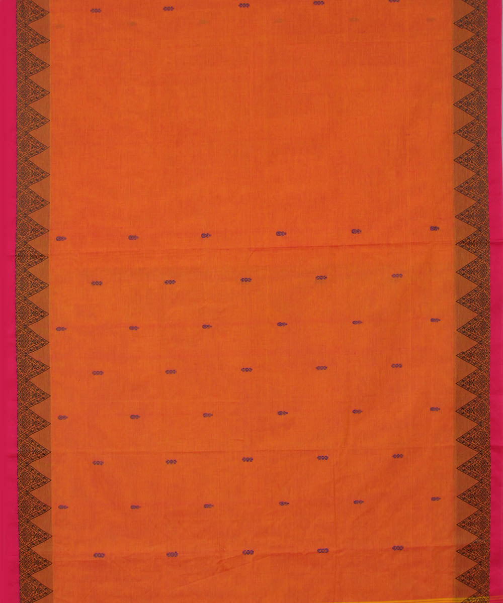Orange handwoven cotton venkatagiri saree