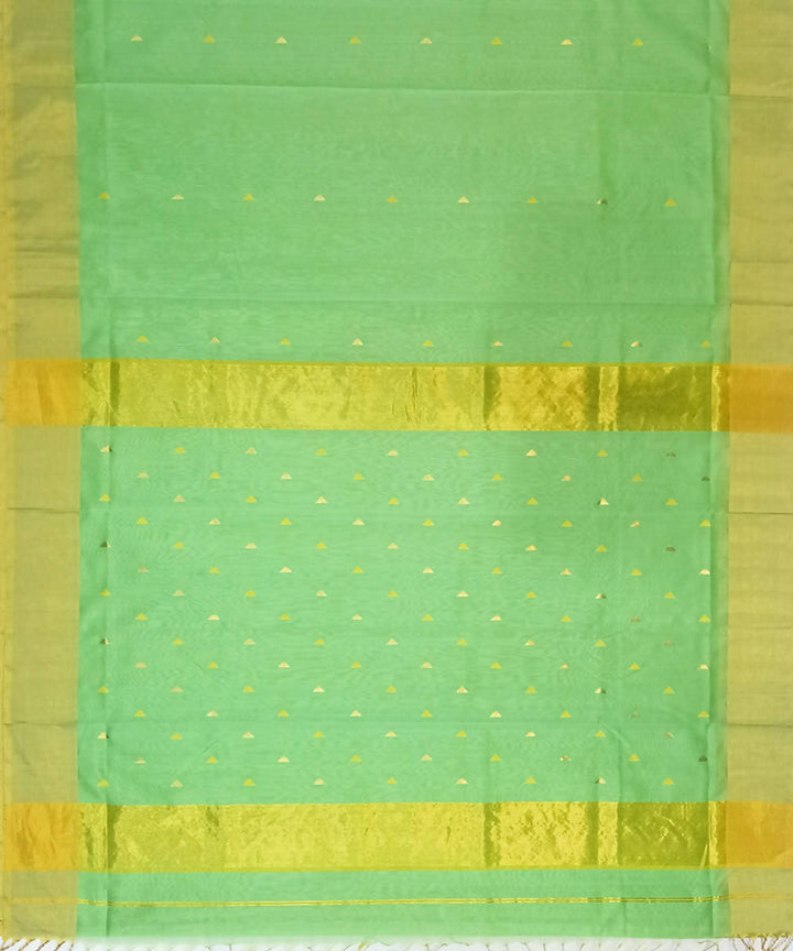 Maheshwari Mint Green Handloom Cotton Silk Saree