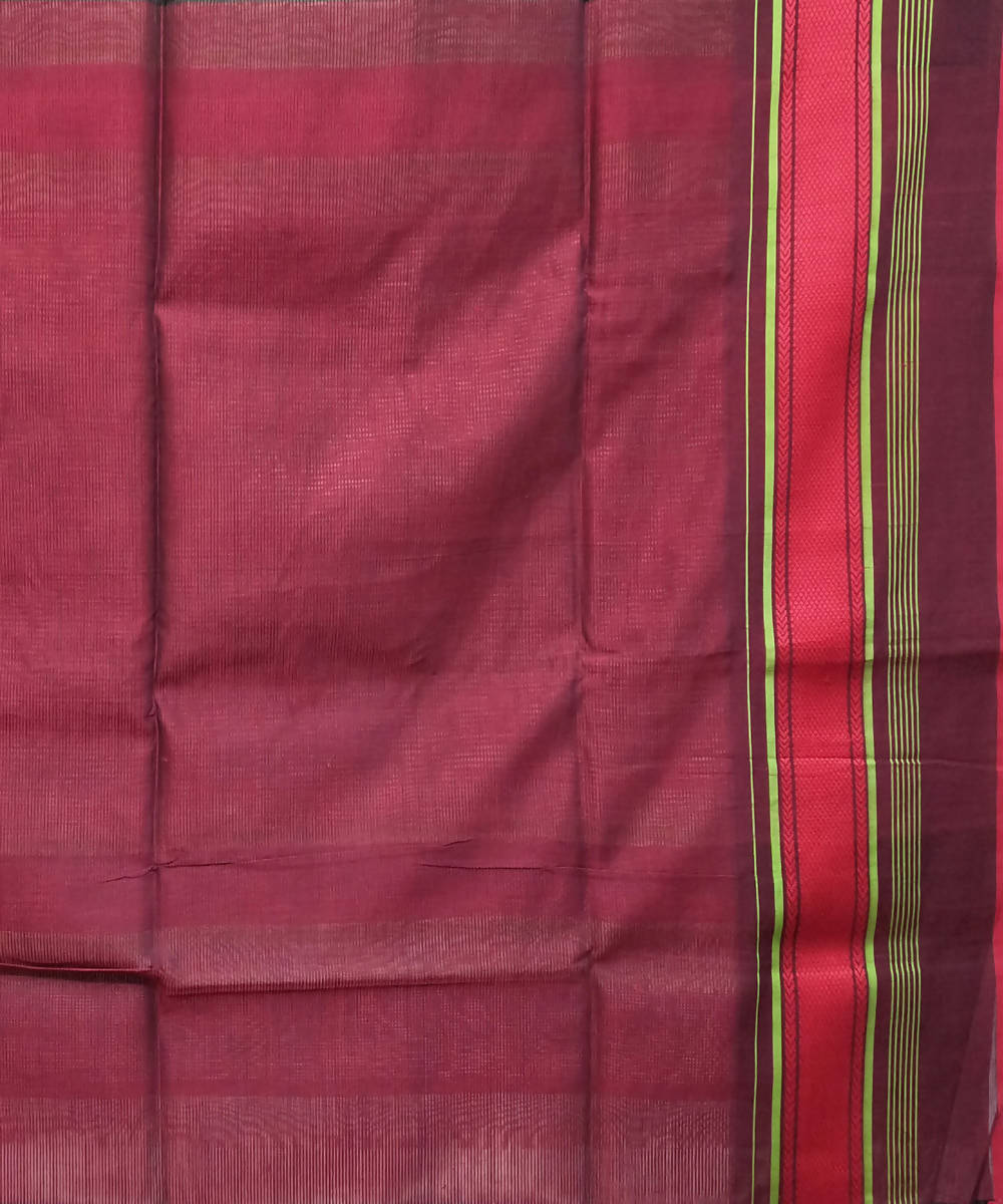 Ash grey handwoven cotton silk maheshwari saree