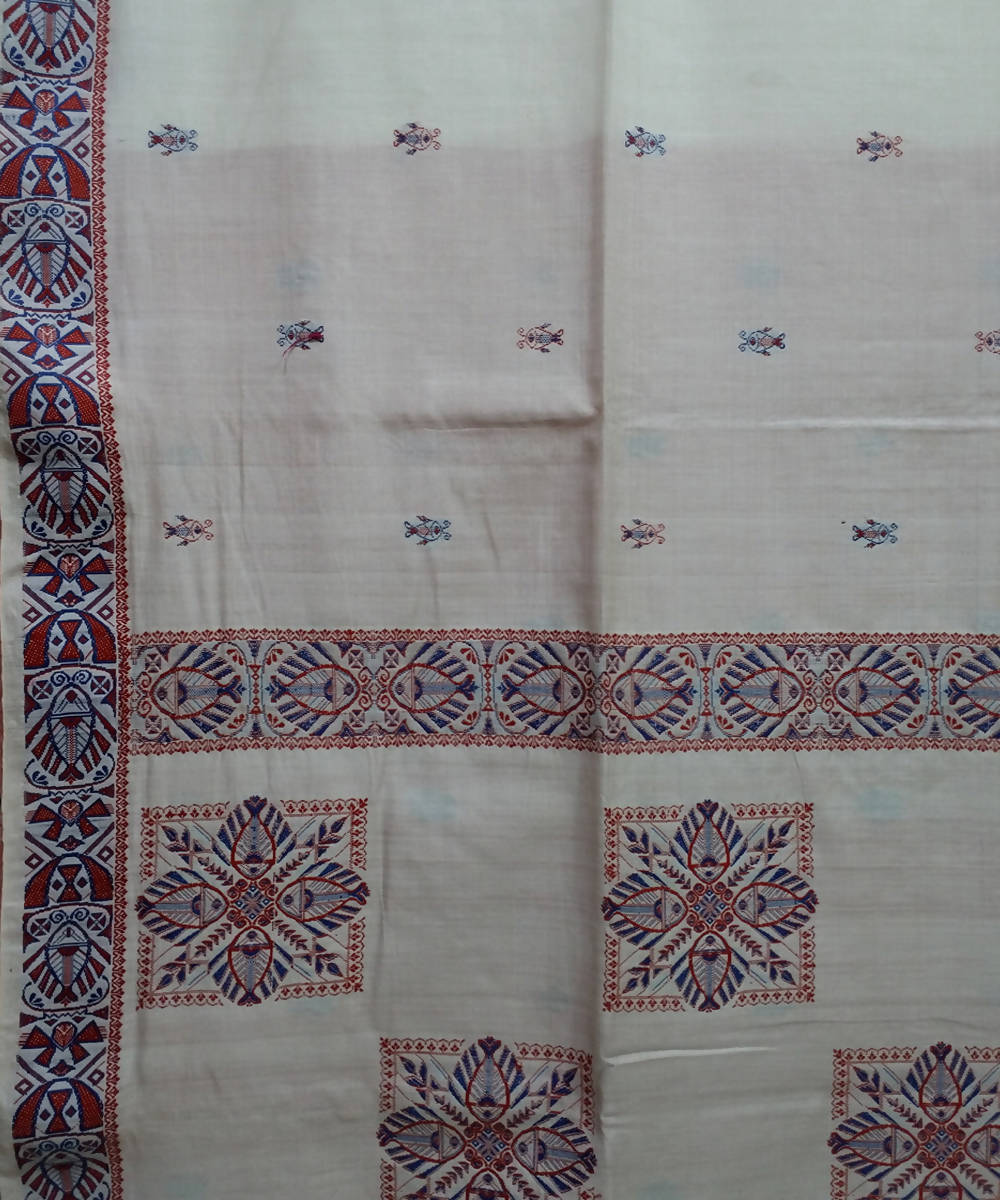 Bengal Off White Handloom Silk Cotton Saree