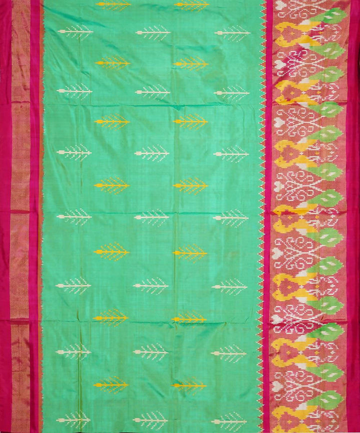 Sea green handwoven silk pochampally saree