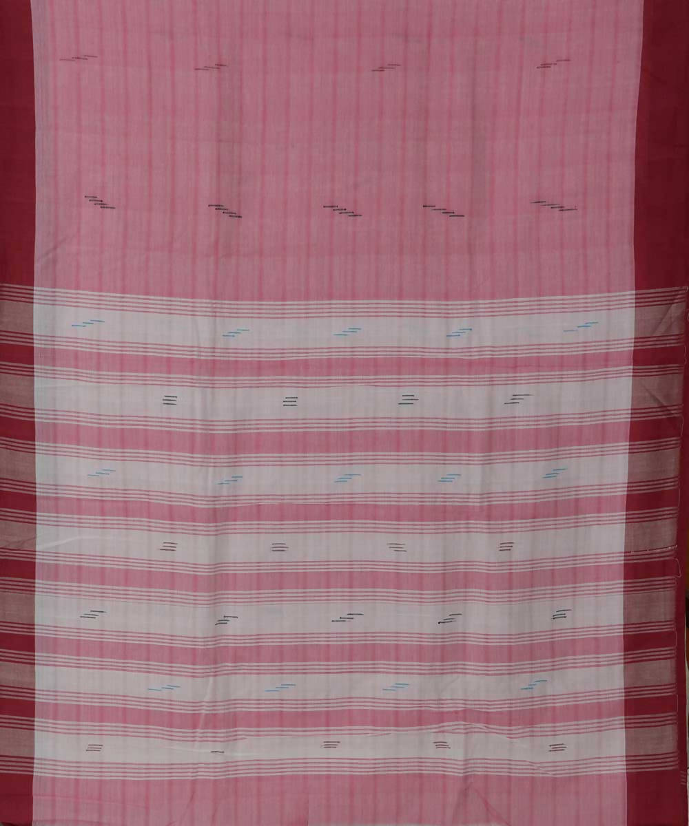 Pink handwoven cotton butti saree