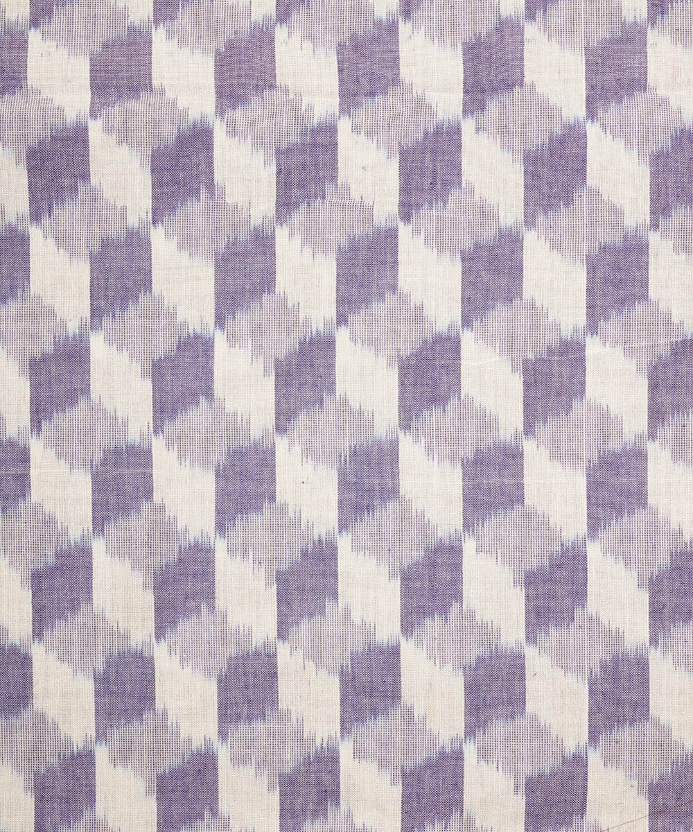 Light blue handwoven cotton pochampally ikat fabric