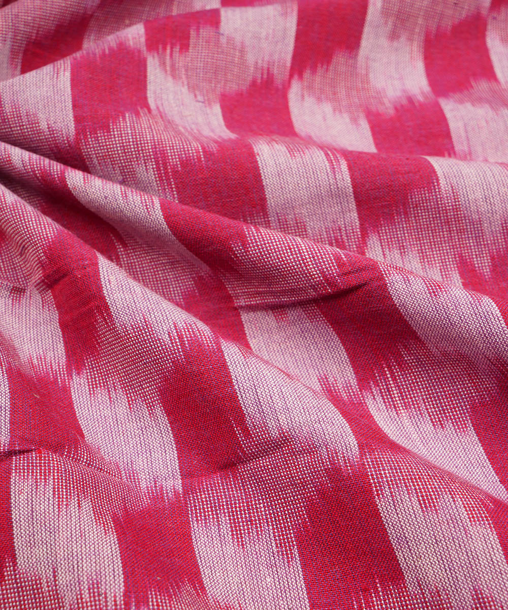 Red handwoven cotton pochampally ikat fabric