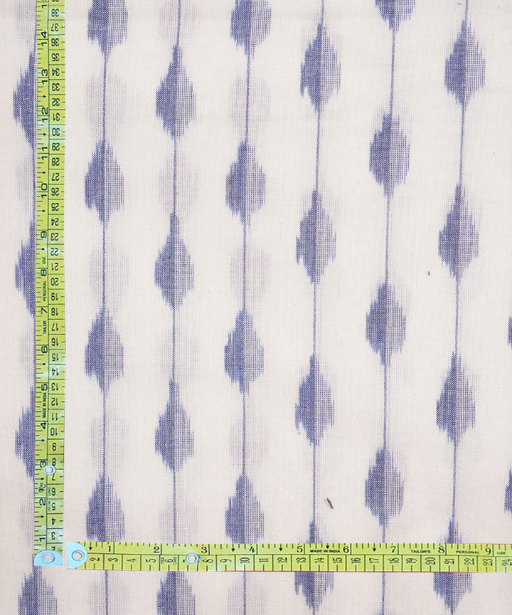 White blue handwoven cotton pochampally ikat fabric
