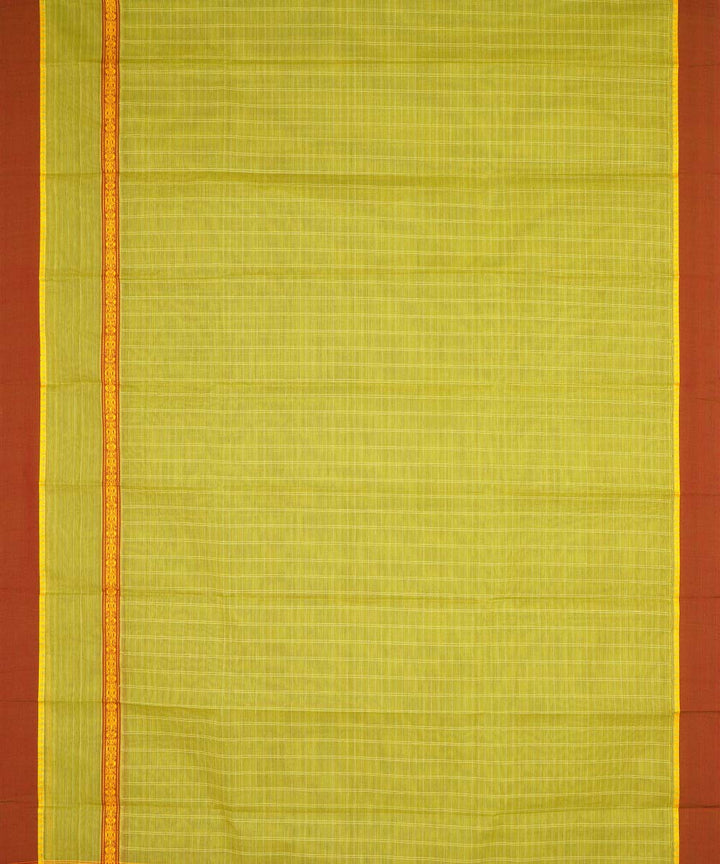 Lime green cotton handloom narayanapet saree