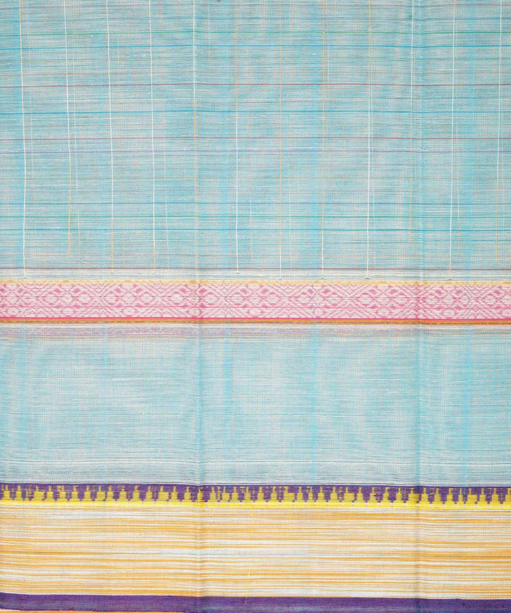Pale blue cotton handwoven narayanapet saree
