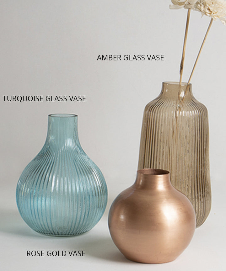 Turquoise handmade glass vase