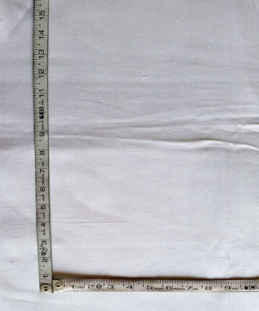2.5m white handspun handwoven cotton Denim trouser and jacket fabric