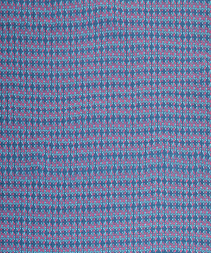 Blue red handwoven banarasi silk fabric