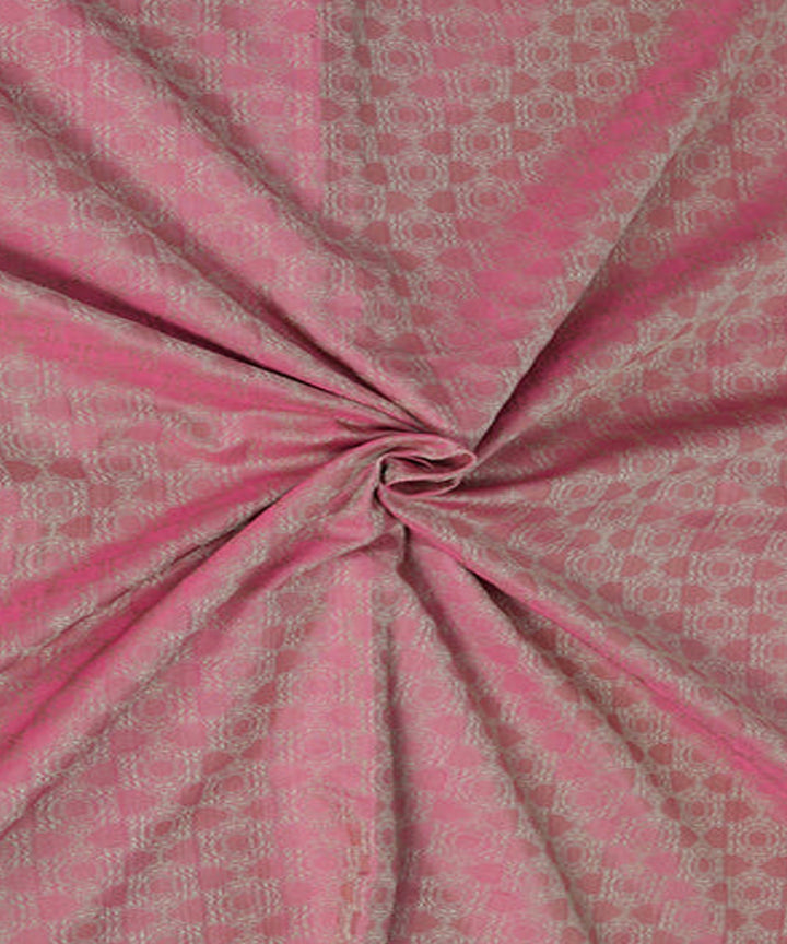 Peach handwoven phekwa buti silk banarasi fabric
