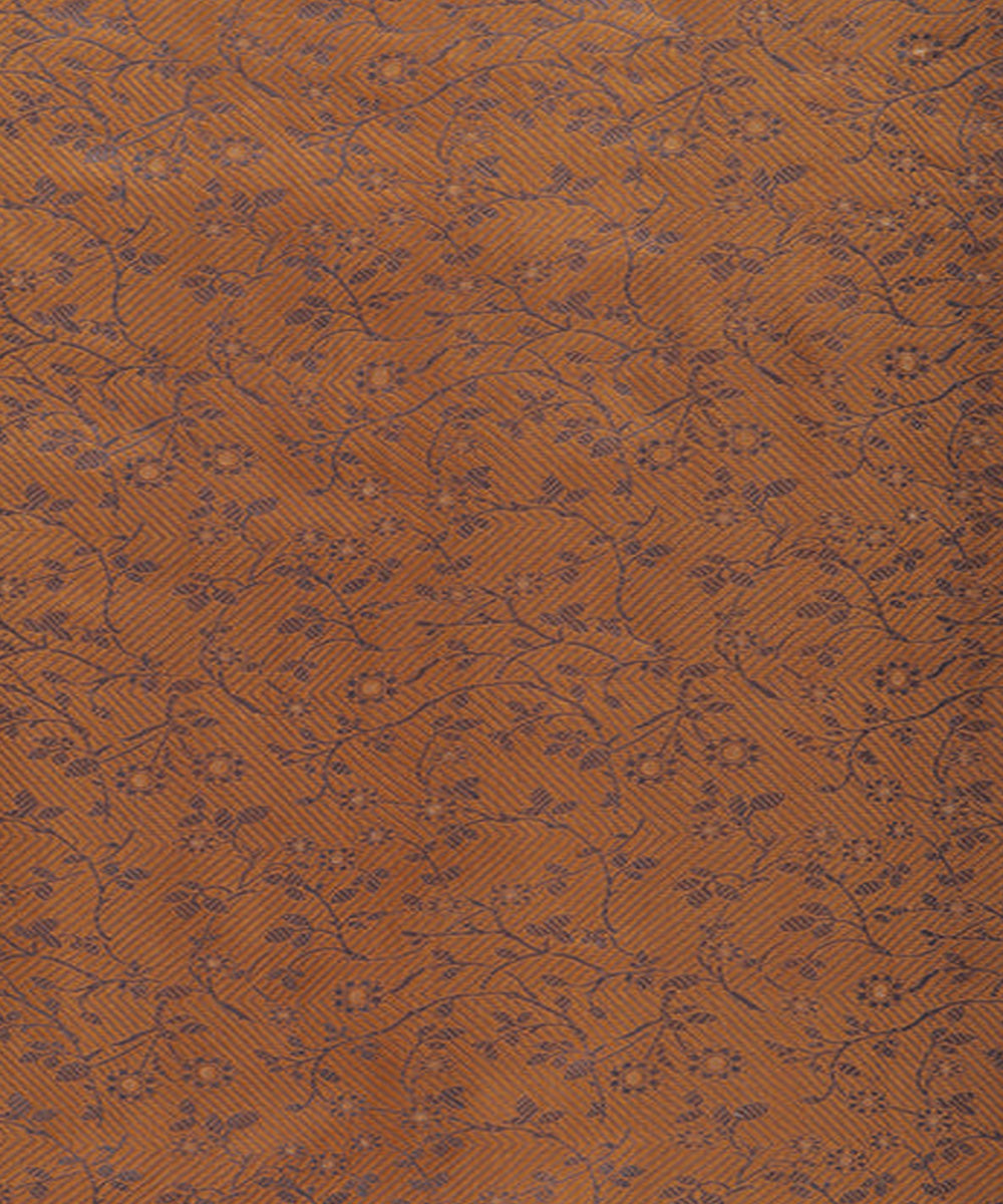 Mustard handwoven tanchoi silk banarasi fabric