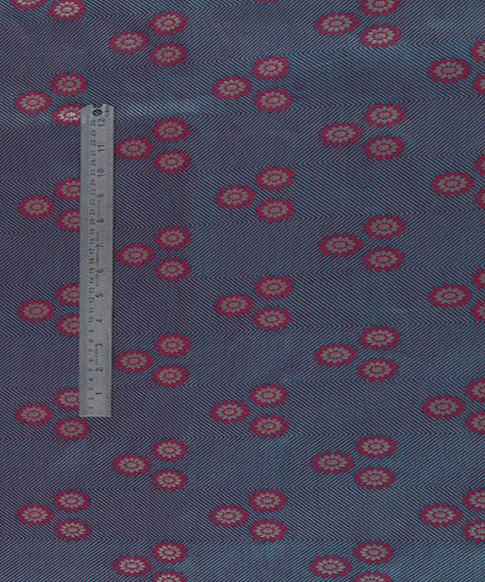 Grey handwoven banarasi cotton silk fabric