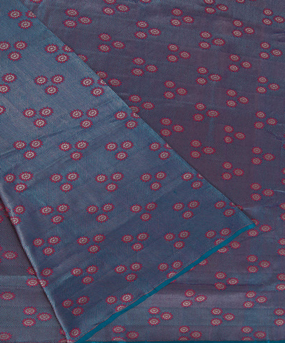 Grey handwoven banarasi cotton silk fabric