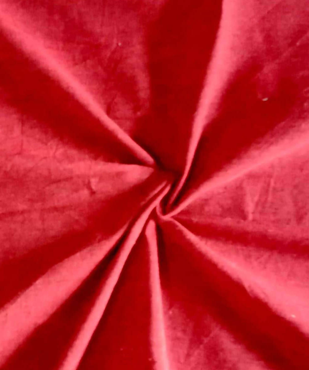 Red handspun handwoven cotton fabric (2.5m per qty)