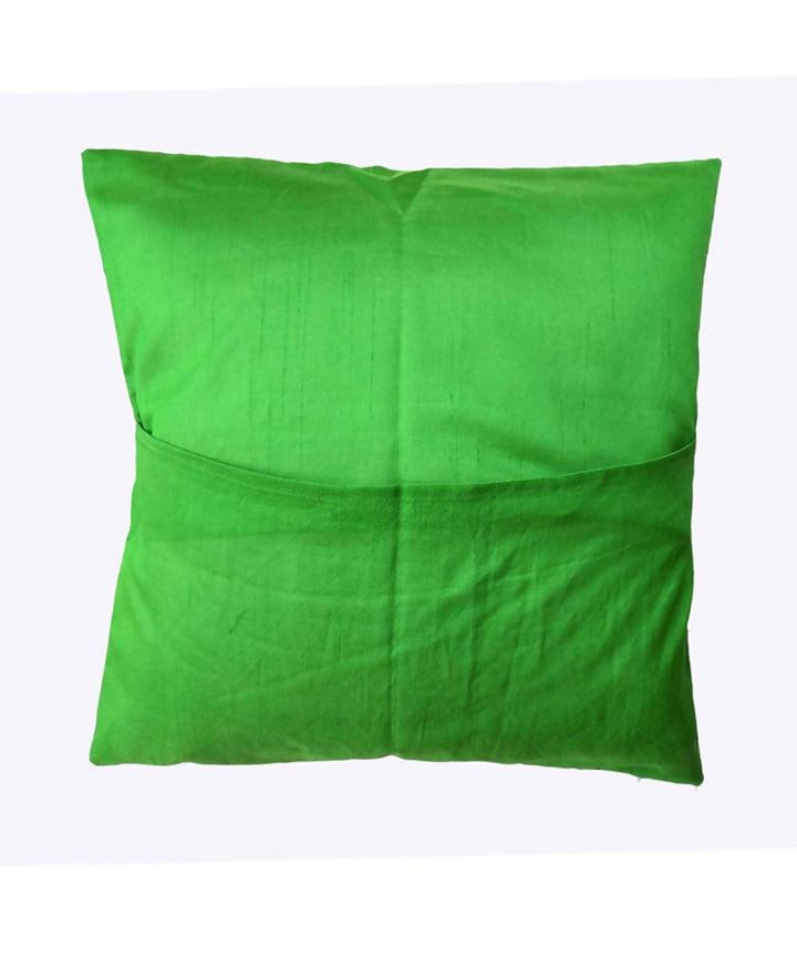 Light green hand embroidery silk cushion cover