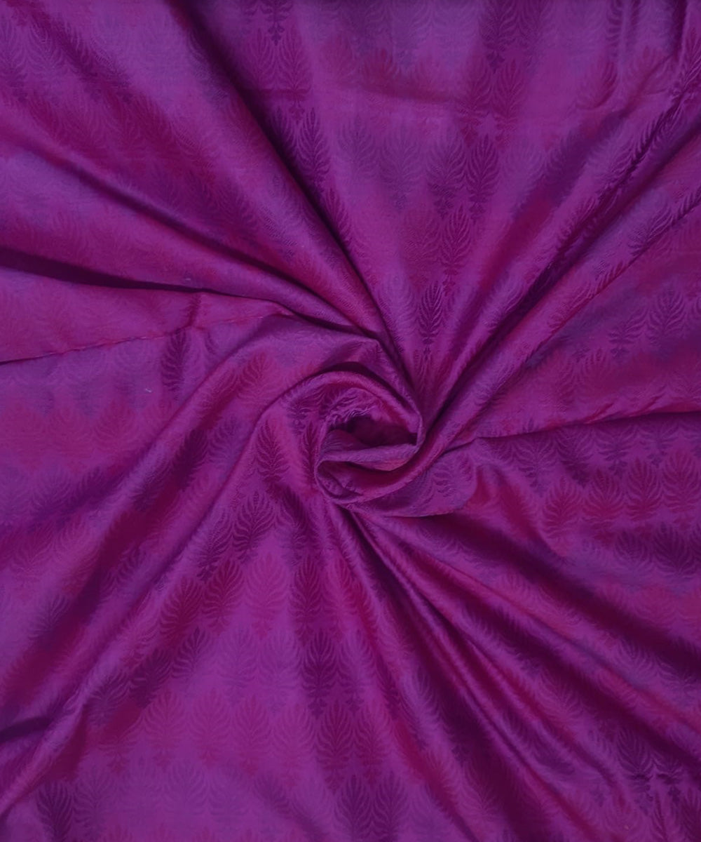 Magenta handwoven cotton silk banarasi fabric