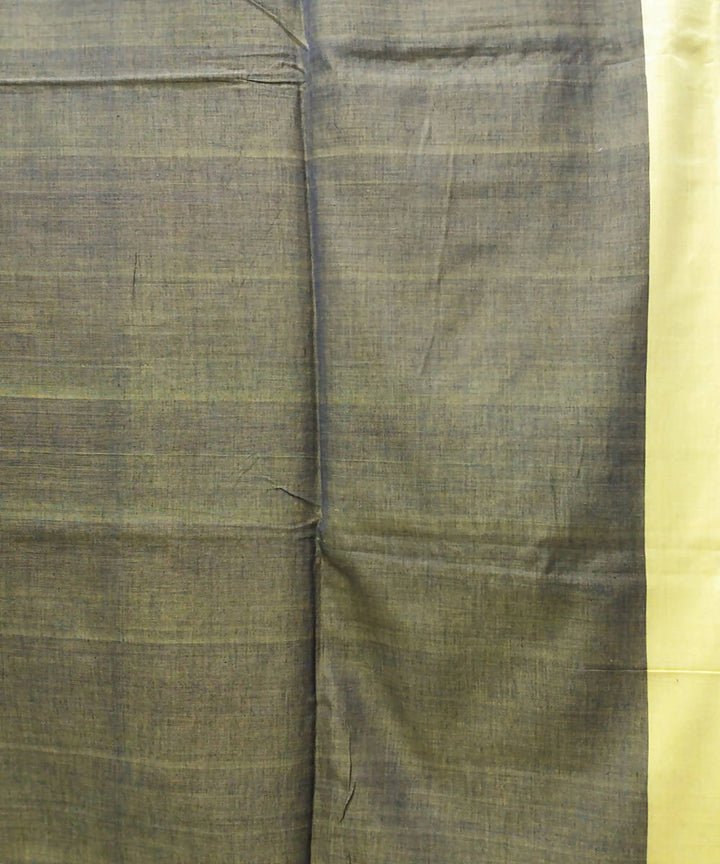 Bengal handspun handwoven cotton black and yellow saree