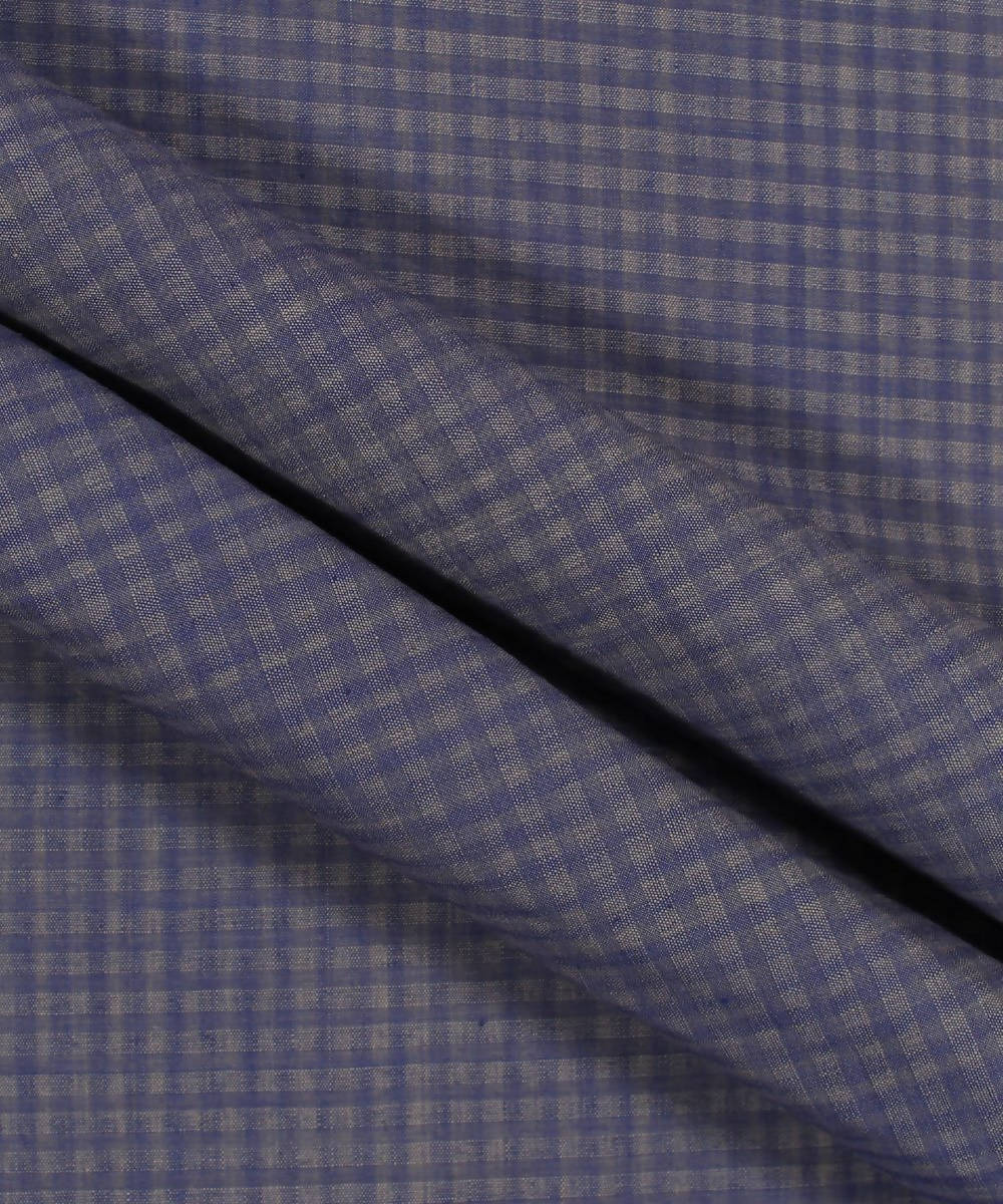 0.8m Lavender checks handloom mangalagiri fabric