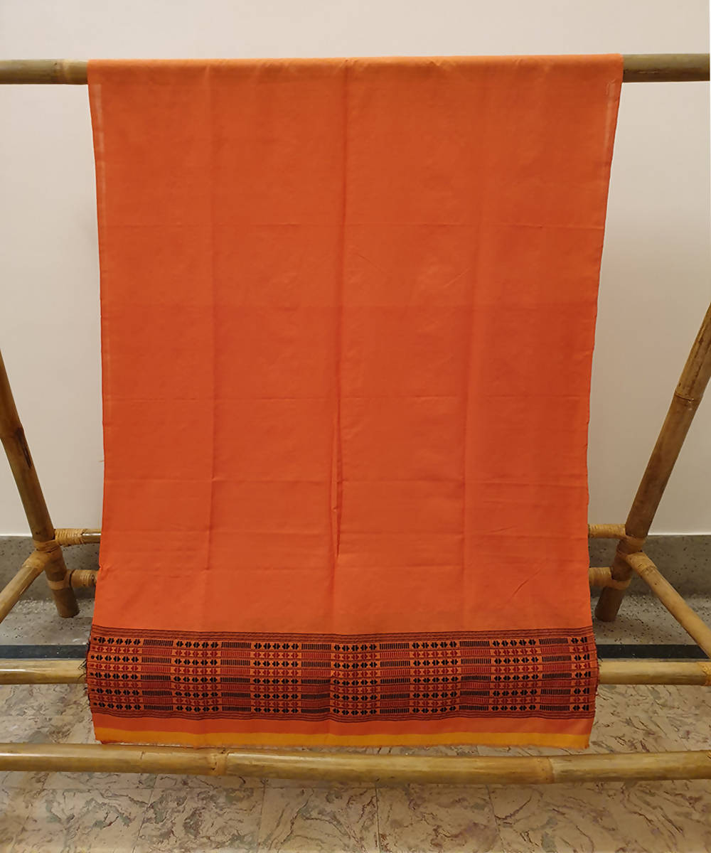 Orange handloom assam cotton kurti material (2.5m per qty)