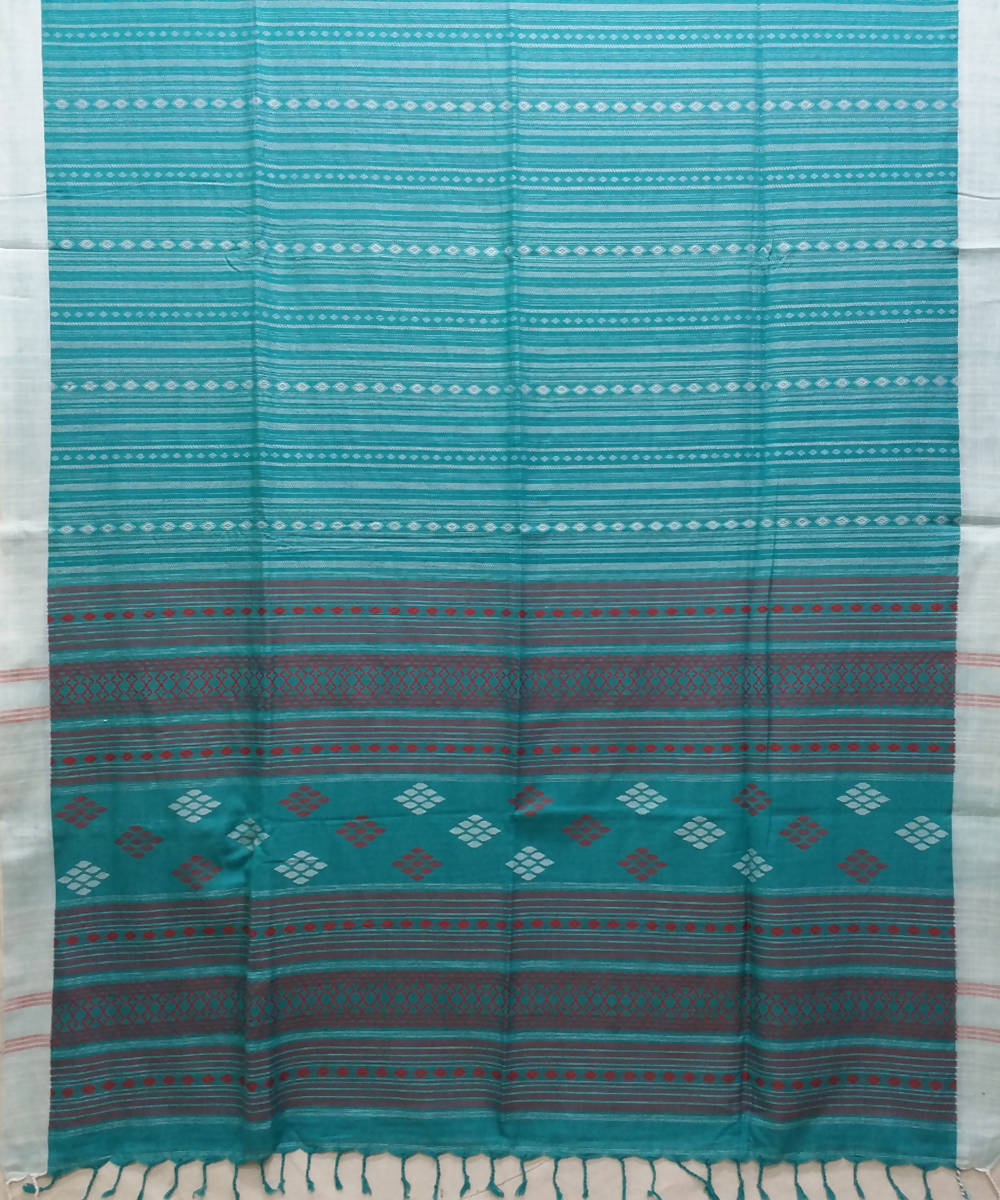 Bengal handspun handwoven cotton spring green saree