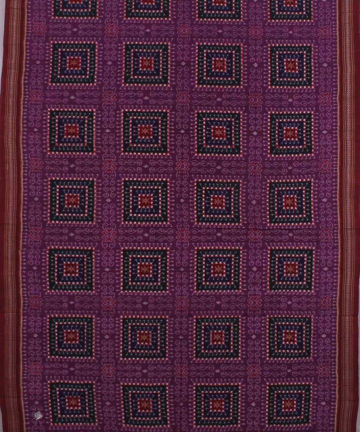 Purple Maroon Handloom Sambalpuri Ikat Saree