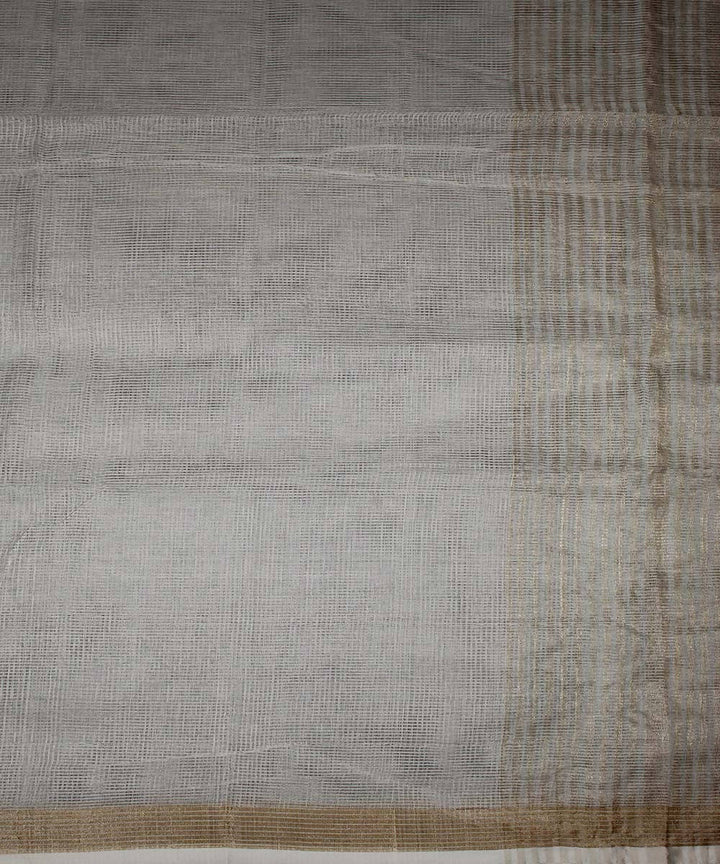 White cotton silk handloom saree