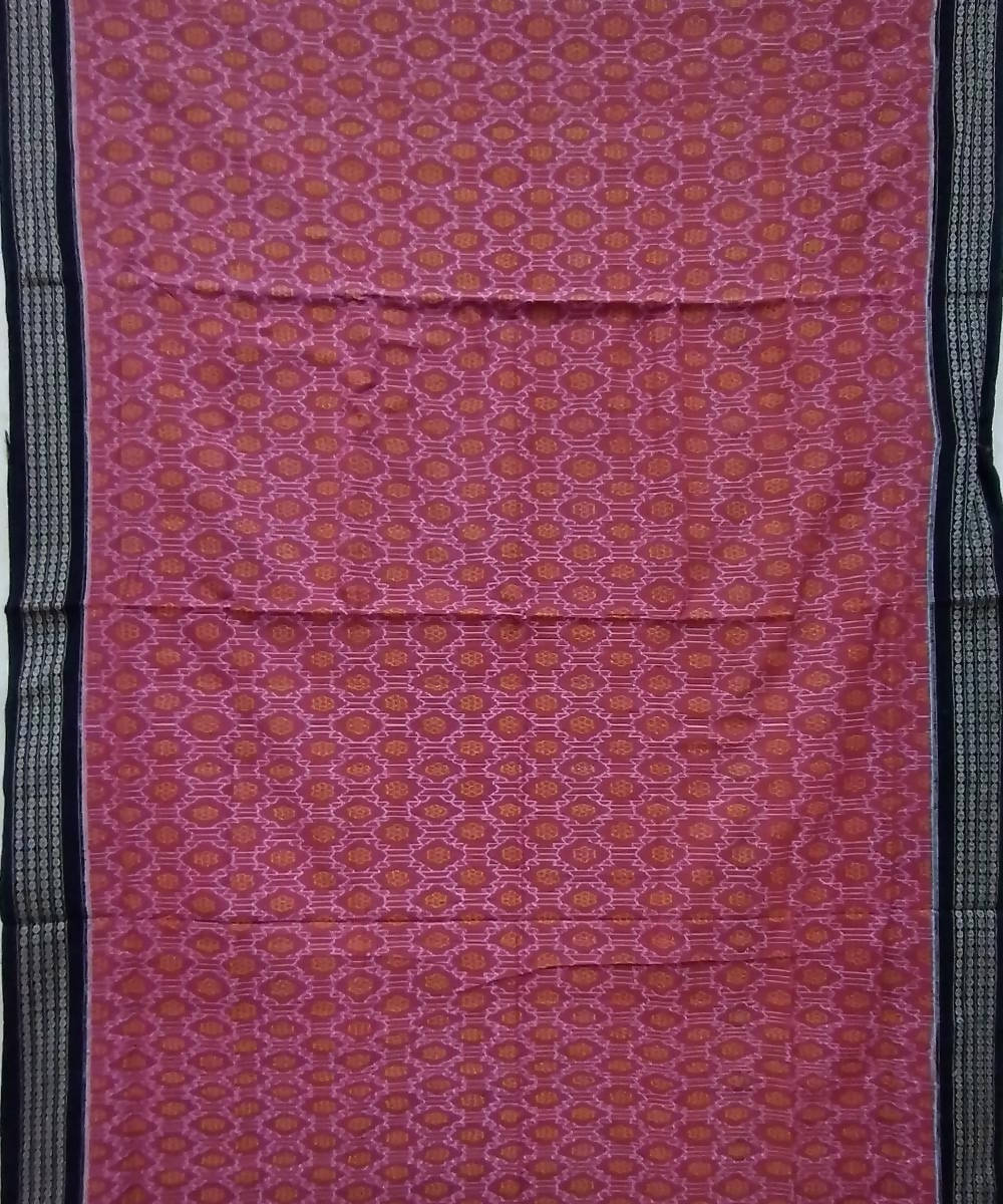 Blush pink handwoven cotton sambalpuri saree
