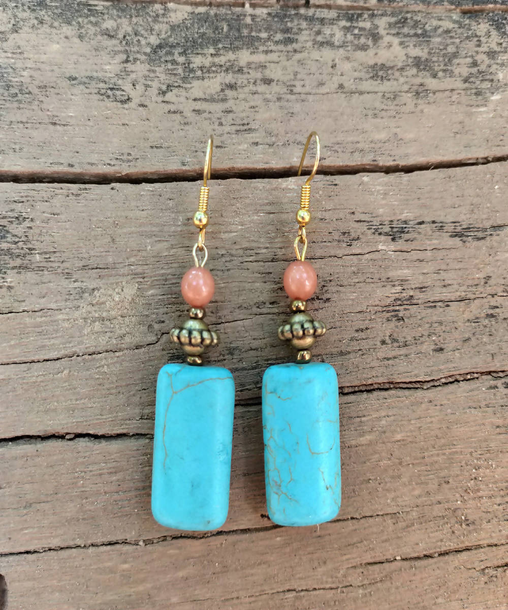 handcrafted turquoise gemstone earrings