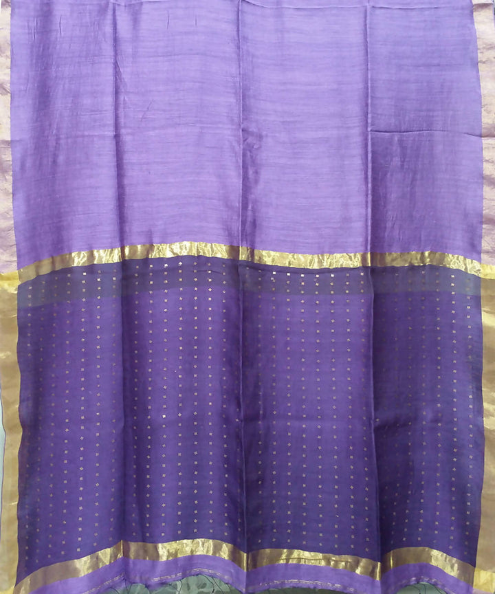 Bengal Lavender Handloom Sequin Matka Silk Saree