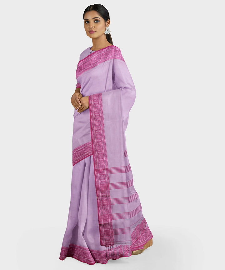 Biswa bangla handwoven pink santipuri silk saree